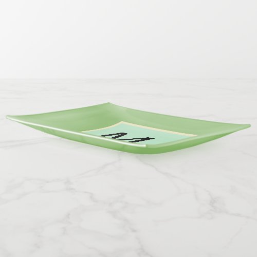Monogram Pistachio Green Ice Cream Colors Trinket Tray