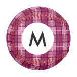 Monogram Pixel Plaid_Magenta-Black Baseball