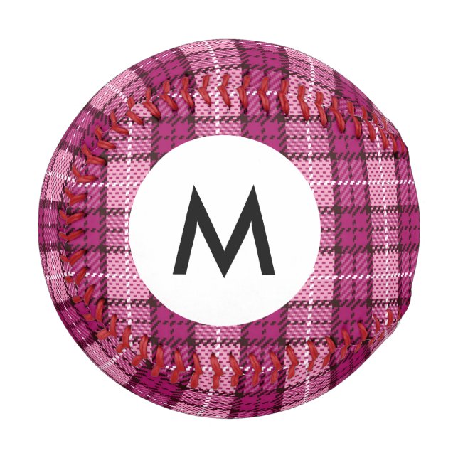 Monogram Pixel Plaid_Magenta-Black Baseball (Front Left)