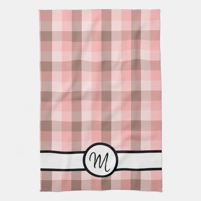 Monogram Plaid Kitchen Towel (Vertical)