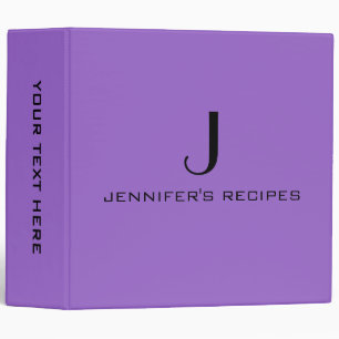 Monogram Plain Amethyst 3 Ring Binder