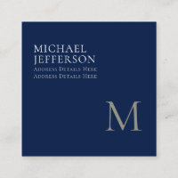 Monogram Plain Dark Blue Trendy Business