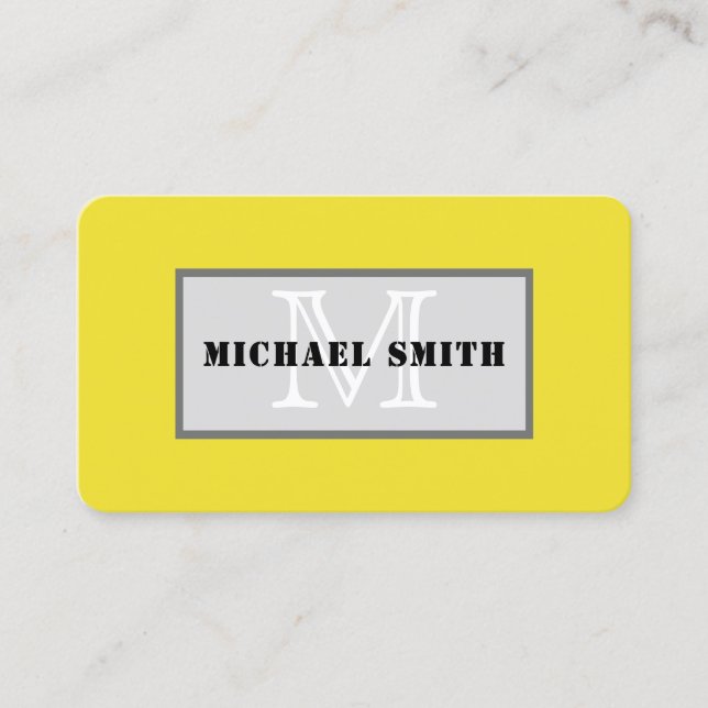 Monogram Plain Dark Dandelion Background Business Card (Front)