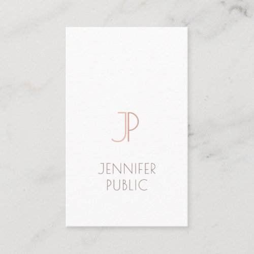 Monogram Plain Elegant Luxury Trendy Modern Design Business Card