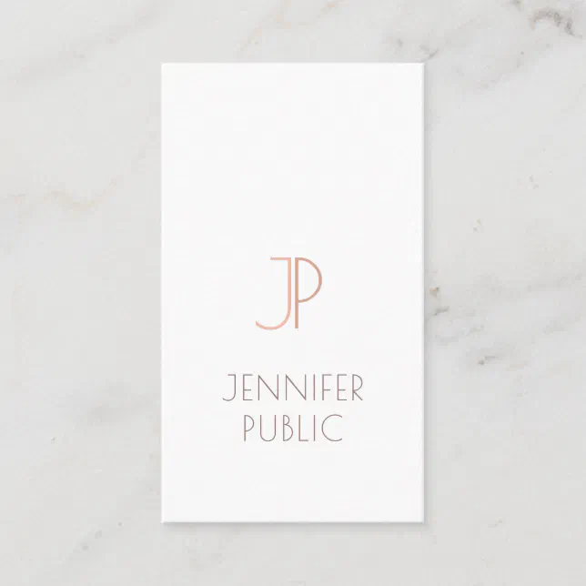 Monogram Plain Elegant Modern Trendy Design Luxury Business Card | Zazzle