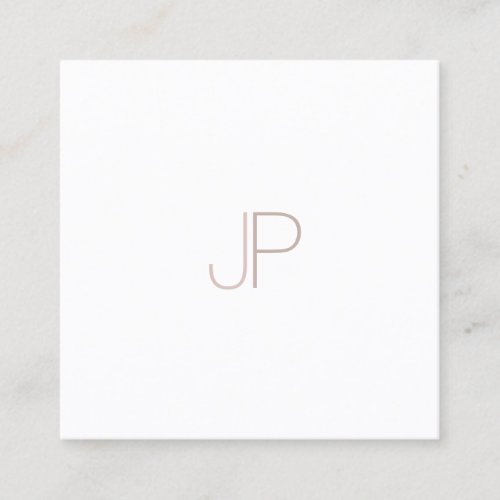 Monogram Plain Elegant Modern Trendy Design Luxury Square Business Card
