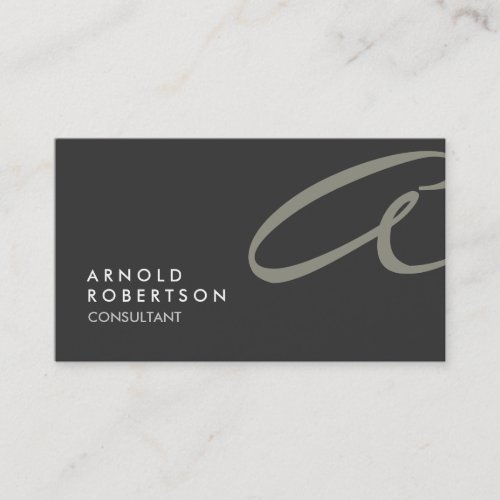 Monogram Plain Gray Beige Trendy Business Card