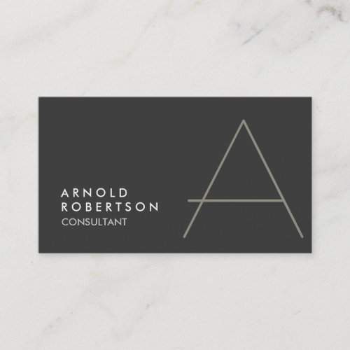 Monogram Plain Gray Beige Trendy Business Card