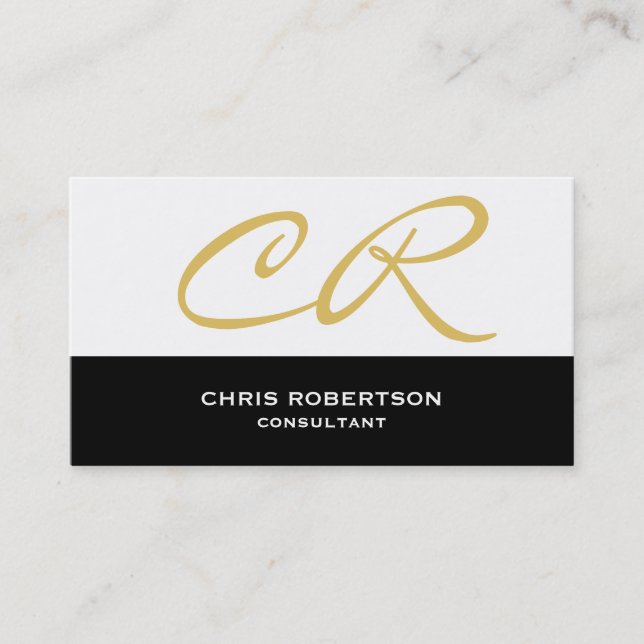 Monogram Plain Modern Consultant Business Card (Front)