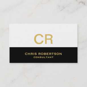 Monogram Plain Modern Consultant Business Card