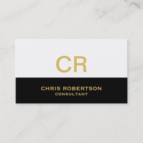 Monogram Plain Modern Consultant Business Card