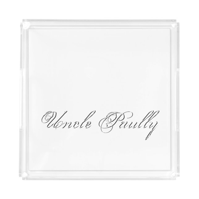 Monogram Plain Script Acrylic Tray (Front)