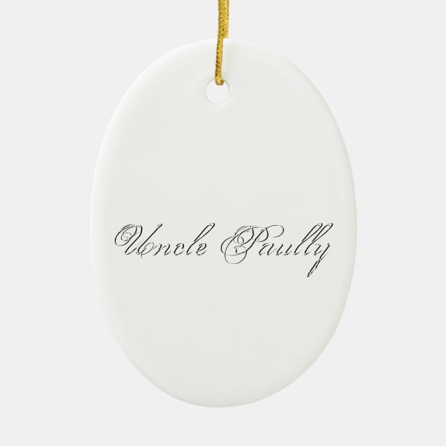 Monogram Plain Script Ceramic Ornament (Front)