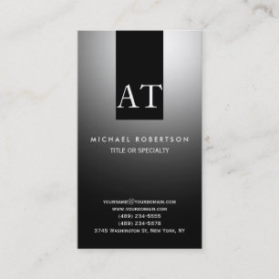 Monogram Plain Simple Consultant Business Card