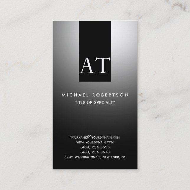 Monogram Plain Simple Consultant Business Card (Front)