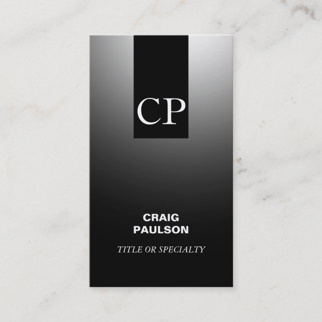 Monogram Plain Simple Consultant Business Card (Front)