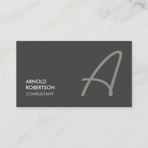 Monogram Plain Trendy Chic Business Card