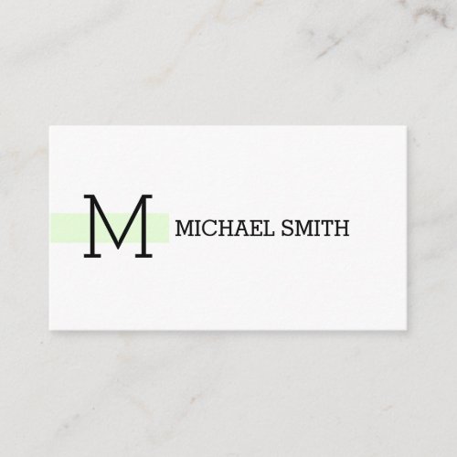 Monogram Plain White Elegant Modern Nyanza Business Card