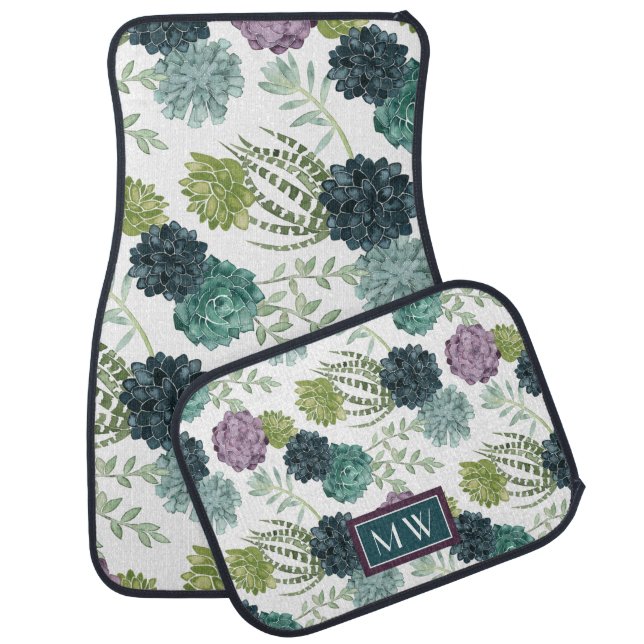 Monogram | Plant Happiness Collection Succulent Pa Car Floor Mat (Set)