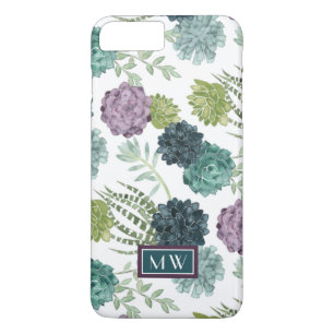 Monogram Plant Happiness Collection Succulent Pa iPhone 8 Plus/7 Plus Case