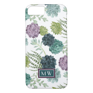 Monogram Plant Happiness Collection Succulent Pa iPhone 8/7 Case