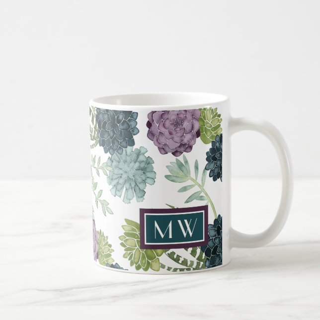 Monogram | Plant Happiness Collection Succulent Pa Coffee Mug (Right)