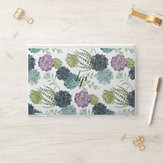 Monogram | Plant Happiness Collection Succulent Pa HP Laptop Skin (Desk)