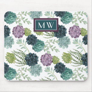 Monogram Plant Happiness Collection Succulent Pa Mouse Pad