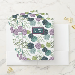 Monogram   Plant Happiness Collection Succulent Pa Pocket Folder