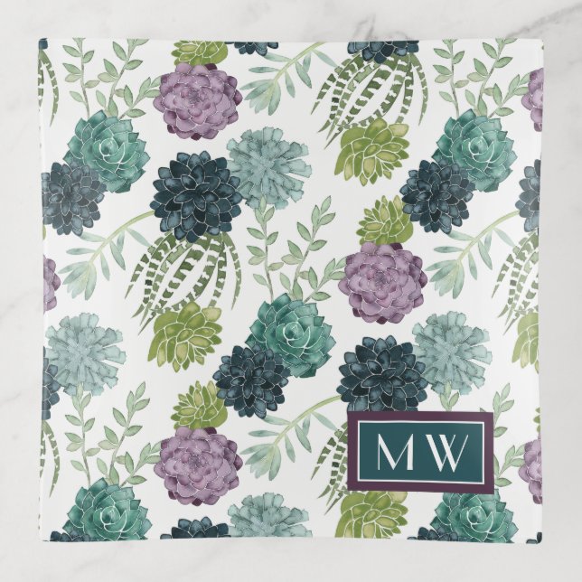 Monogram | Plant Happiness Collection Succulent Pa Trinket Tray (Front)