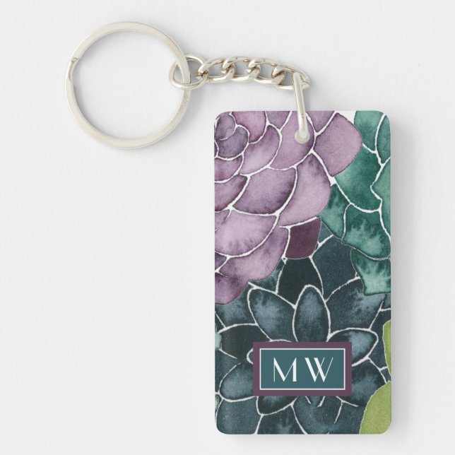 Monogram | Plant Happiness | Grow Harvest Love Keychain (Front)