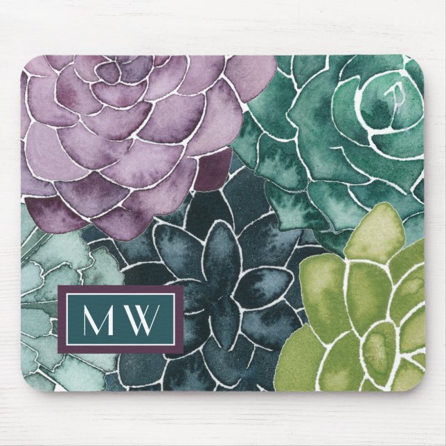 Monogram | Plant Happiness | Grow Harvest Love Mouse Pad (Front)