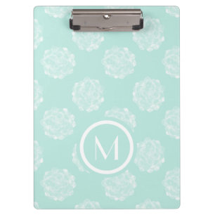Monogram Plant Happiness Pastel Succulent Patt Clipboard