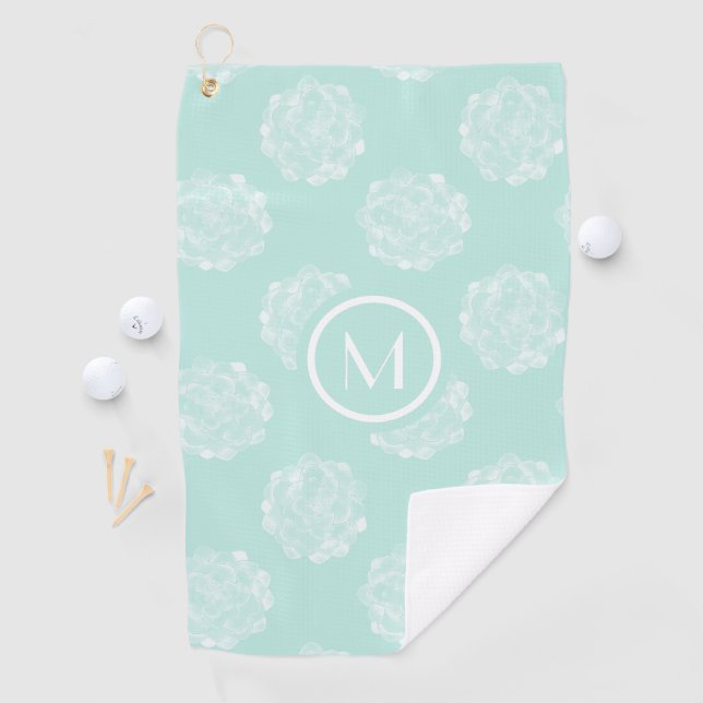 Monogram | Plant Happiness | Pastel Succulent Patt Golf Towel (InSitu)