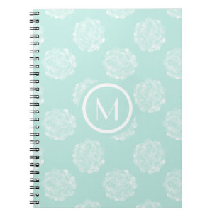Monogram   Plant Happiness   Pastel Succulent Patt Notebook