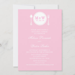 Monogram Plate Rehearsal Dinner Invitations