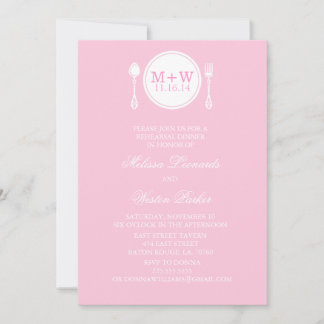 Monogram Plate Rehearsal Dinner Invitations