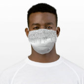 Monogram Platinum Silver Dripping Glitter Metallic Adult Cloth Face Mask (Worn)