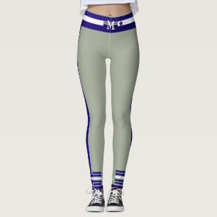 Monogram Playball Star collection-Blue/White/Gray Leggings