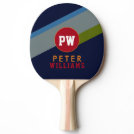 monogram player's name & initials on cool modern ping pong paddle monogram player's name & initials on cool modern ping pong paddle