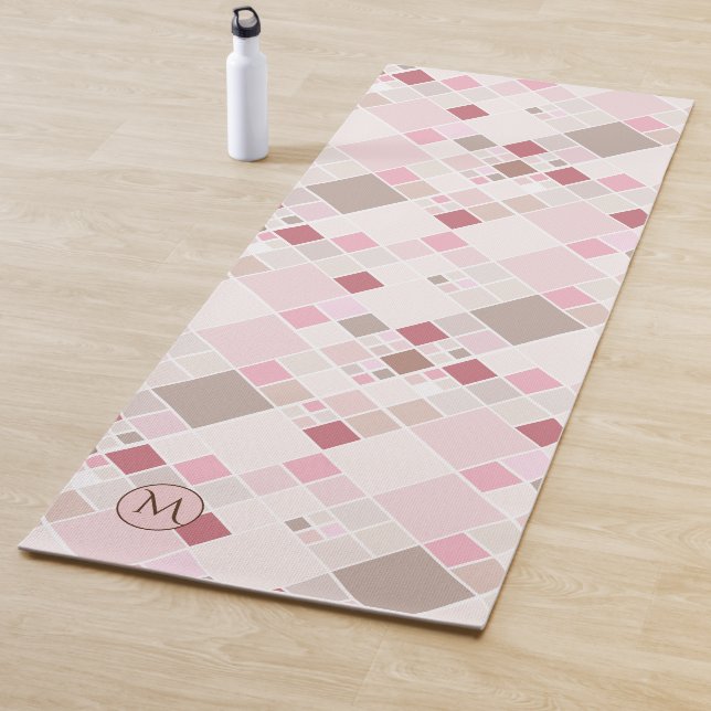 Monogram Playful Pink Pattern Yoga Mat (In Situ)