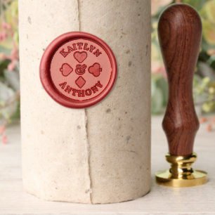 Monogram Playing Card Casino Wedding Wax Seal Stamp