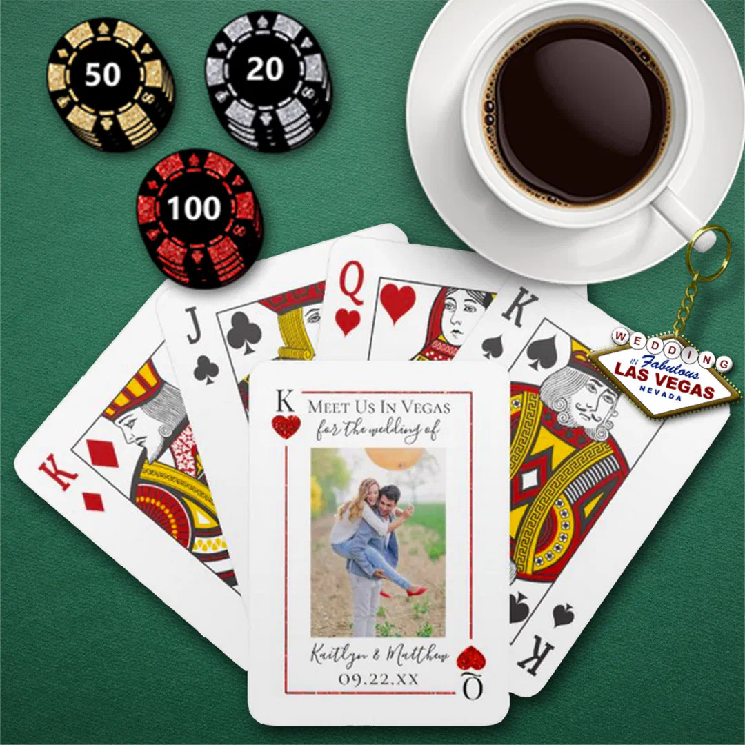 Monogram Playing Card Photo Wedding Save The Date