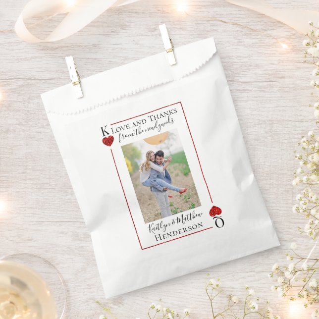 Monogram Playing Card Wedding Collection Favor Bag (Clipped)
