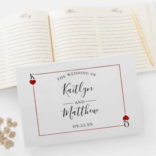 Monogram Playing Card Wedding Collection Guest Book