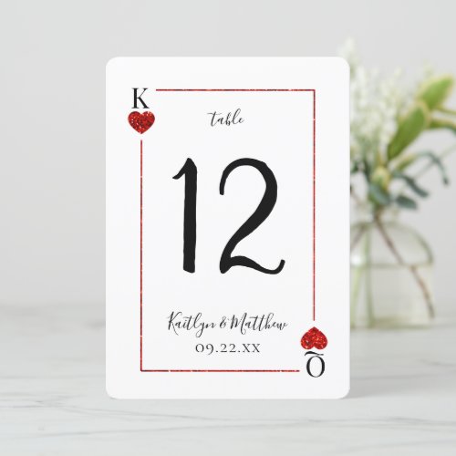 Monogram Playing Card Wedding Collection Table No