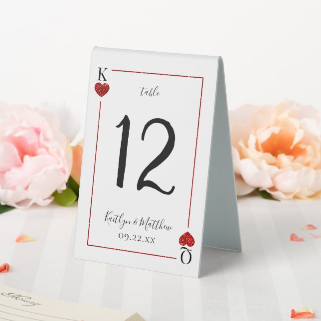 Monogram Playing Card Wedding Collection Table Tent (In SItu (Wedding))