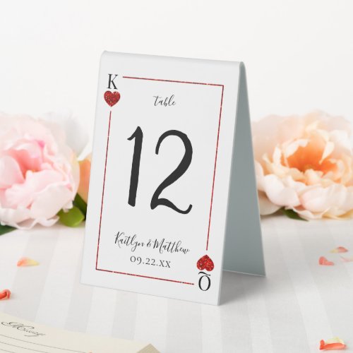 Monogram Playing Card Wedding Collection Table Tent Sign