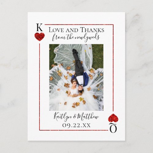 Monogram Playing Card Wedding Collection Thank You
