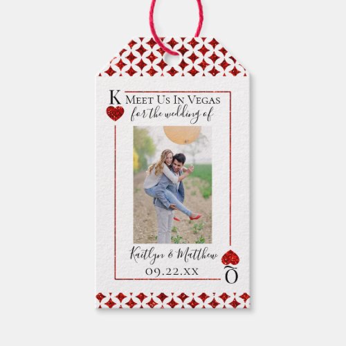 Monogram Playing Card Wedding Photo Save The Date Gift Tags